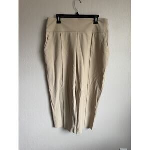 Athleta Biege Stellar Wide Leg Crop Pants Womens 14 Business Casual Careerwear